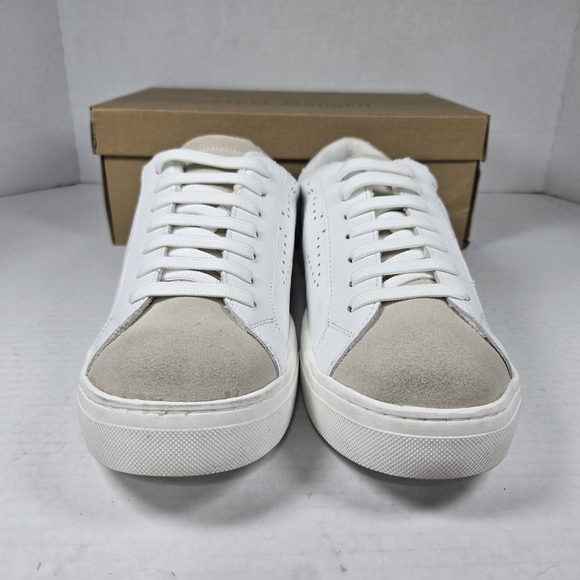 Steve Madden Rezume White and Silver Star Sneakers with Suede  Size Women's 10 - Picture 4 of 11